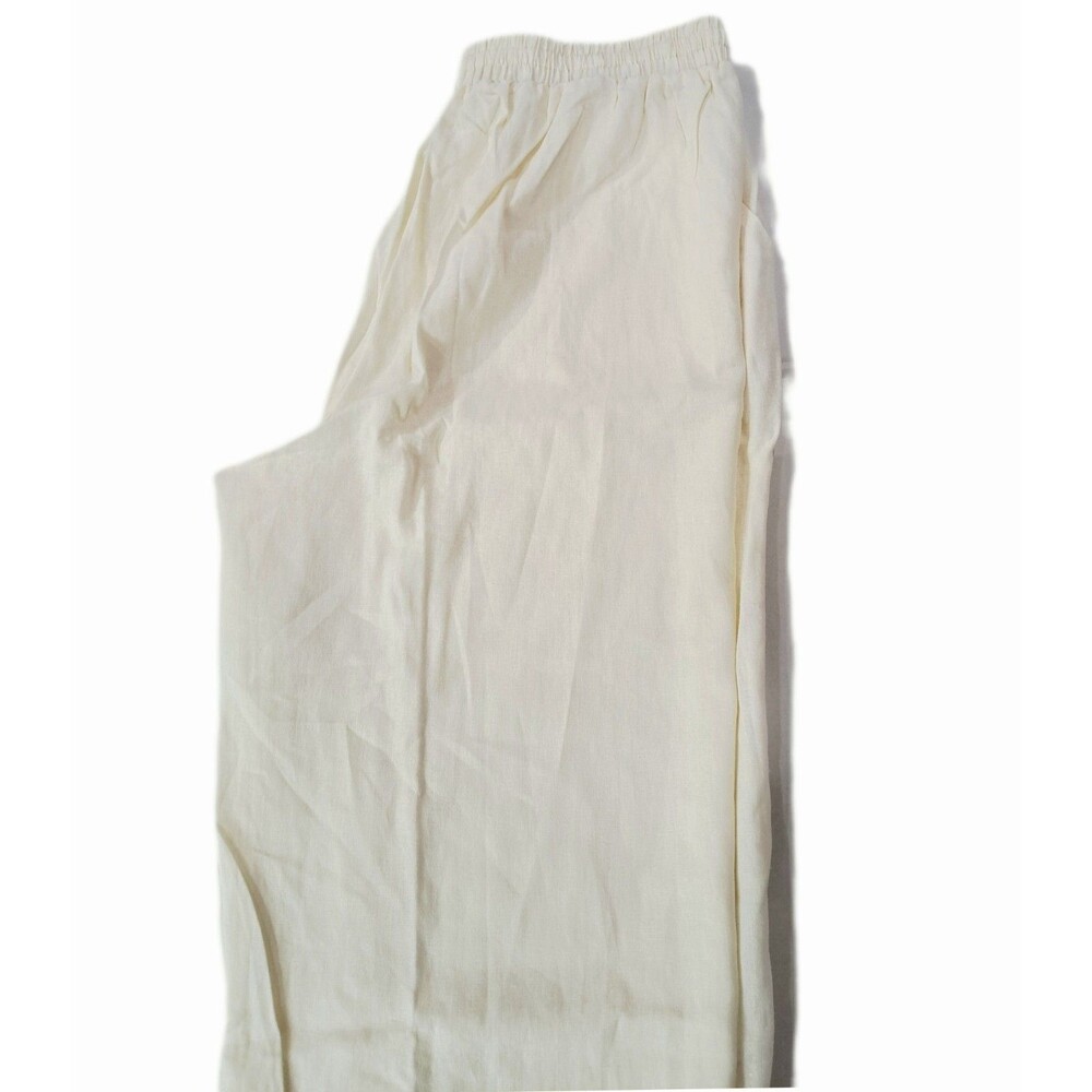 Linen Blend VTG Wide Leg Pants High Rise Women's Size XL Elastic Waist 173667 - Picture 11 of 14